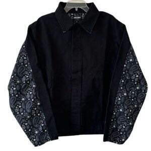 NWT HSTRY By NAS Men’s Black & Paisley Duck Canvas Denim Jacket - Size M